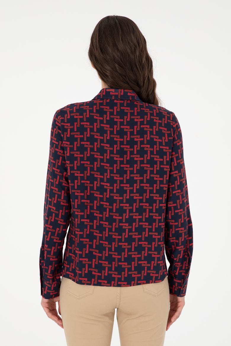 Kadın Vişne Uzun Kollu Gömlek - 50291100011