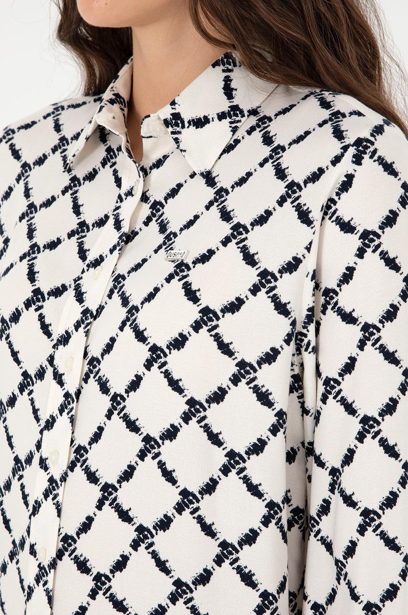 Kadın Lacivert Uzun Kollu Gömlek