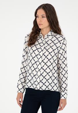 Kadın Lacivert Uzun Kollu Gömlek - 50291104027