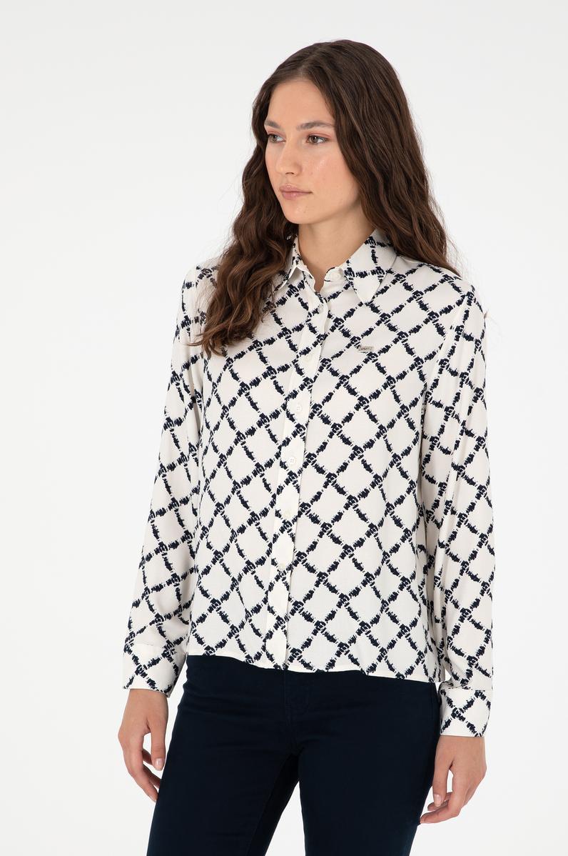 Kadın Lacivert Uzun Kollu Gömlek