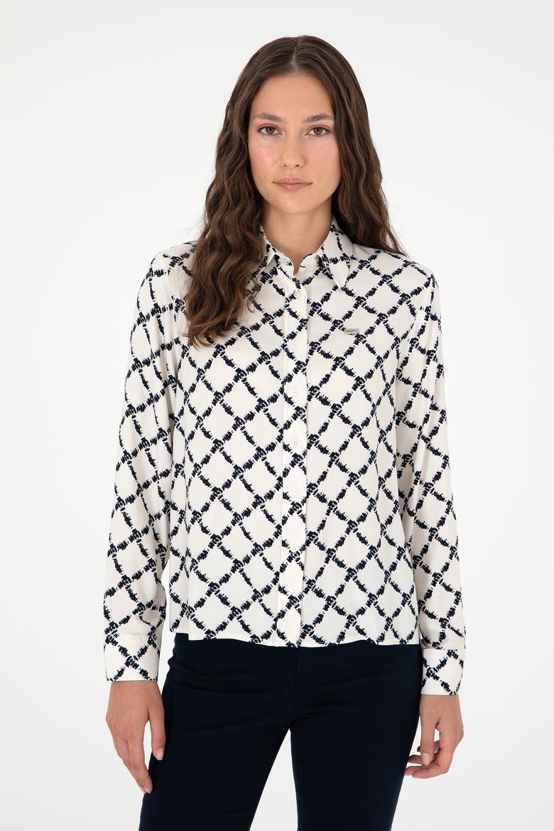 Kadın Lacivert Uzun Kollu Gömlek - 50291104027