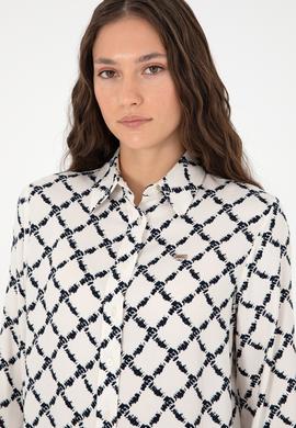 Kadın Lacivert Uzun Kollu Gömlek - 50291104027