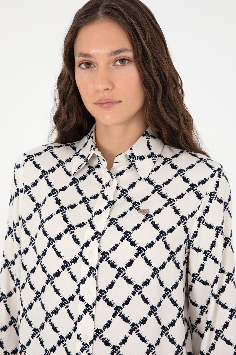 Kadın Lacivert Uzun Kollu Gömlek - 50291104027