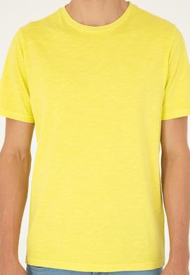 Erkek Regular Fit Bisiklet Yaka Fıstık Yeşili Basic Tişört - 50279578124