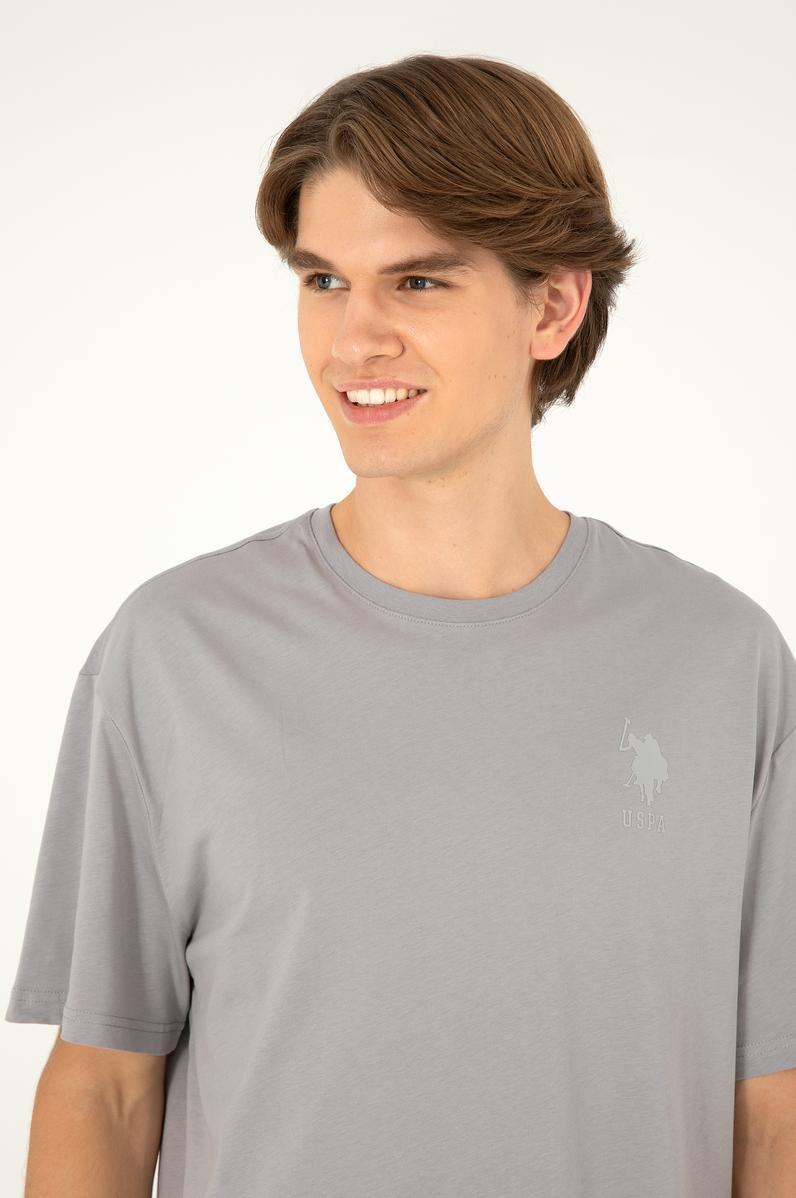 Erkek Comfort Fit Bisiklet Yaka Koyu Gri Tişört