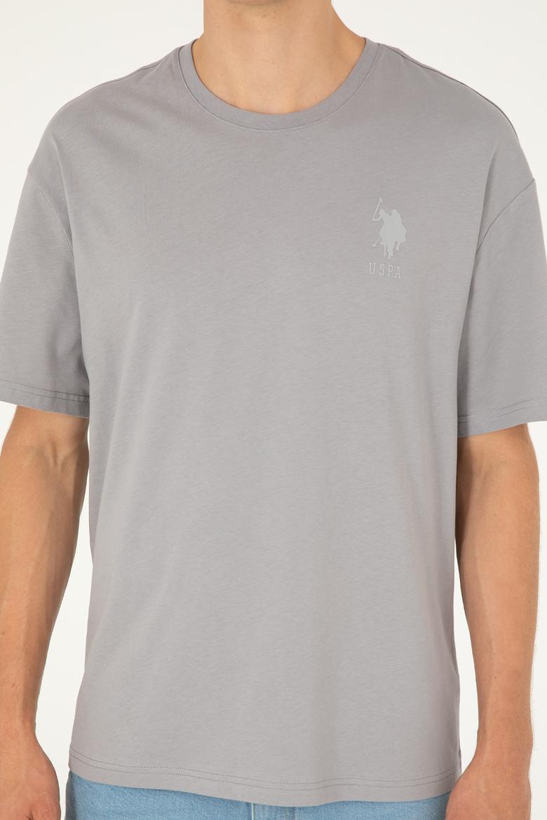 Erkek Comfort Fit Bisiklet Yaka Koyu Gri Tişört - 50281079049