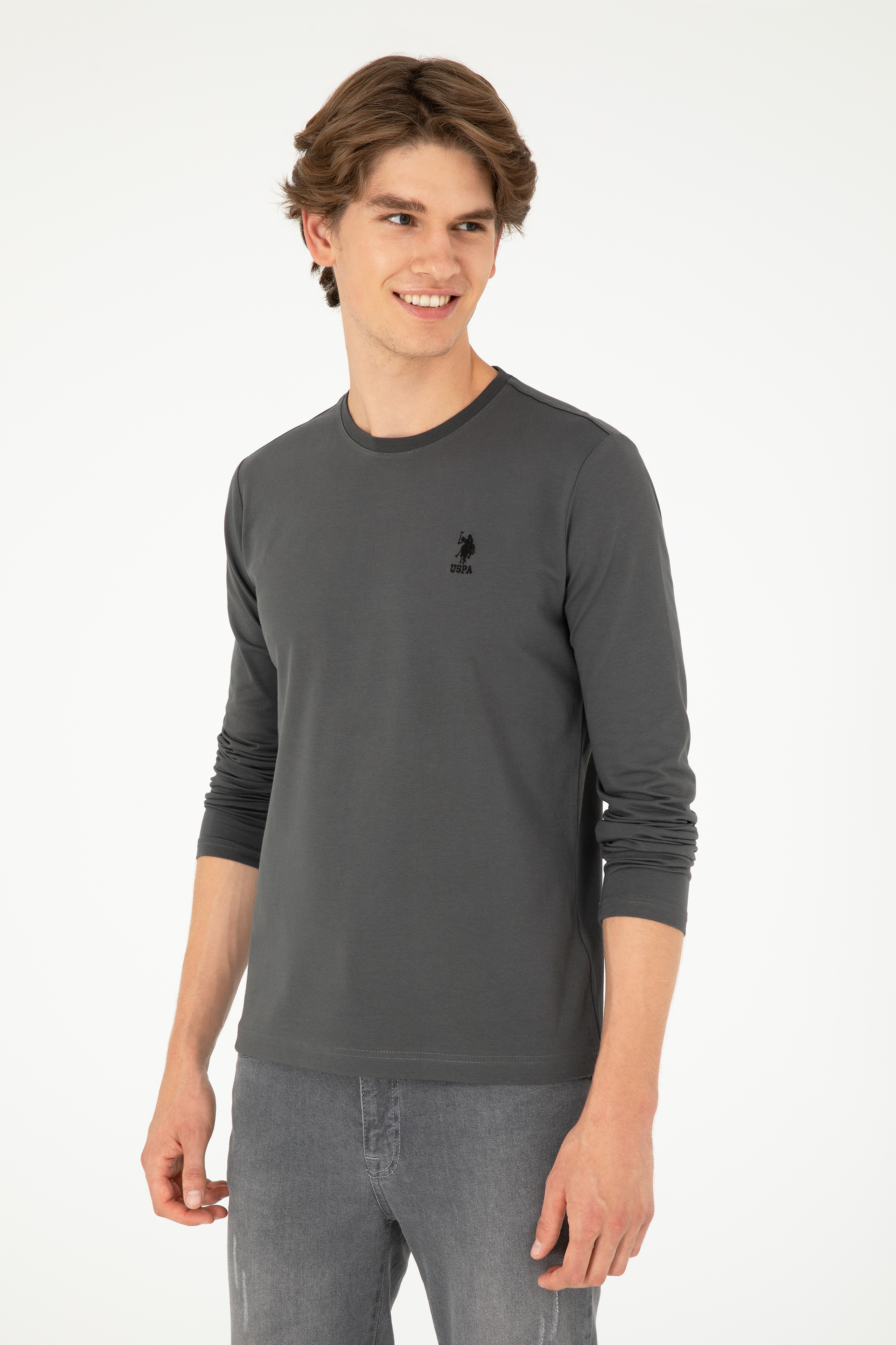 Erkek Antrasit Basic Sweatshirt - Image 3
