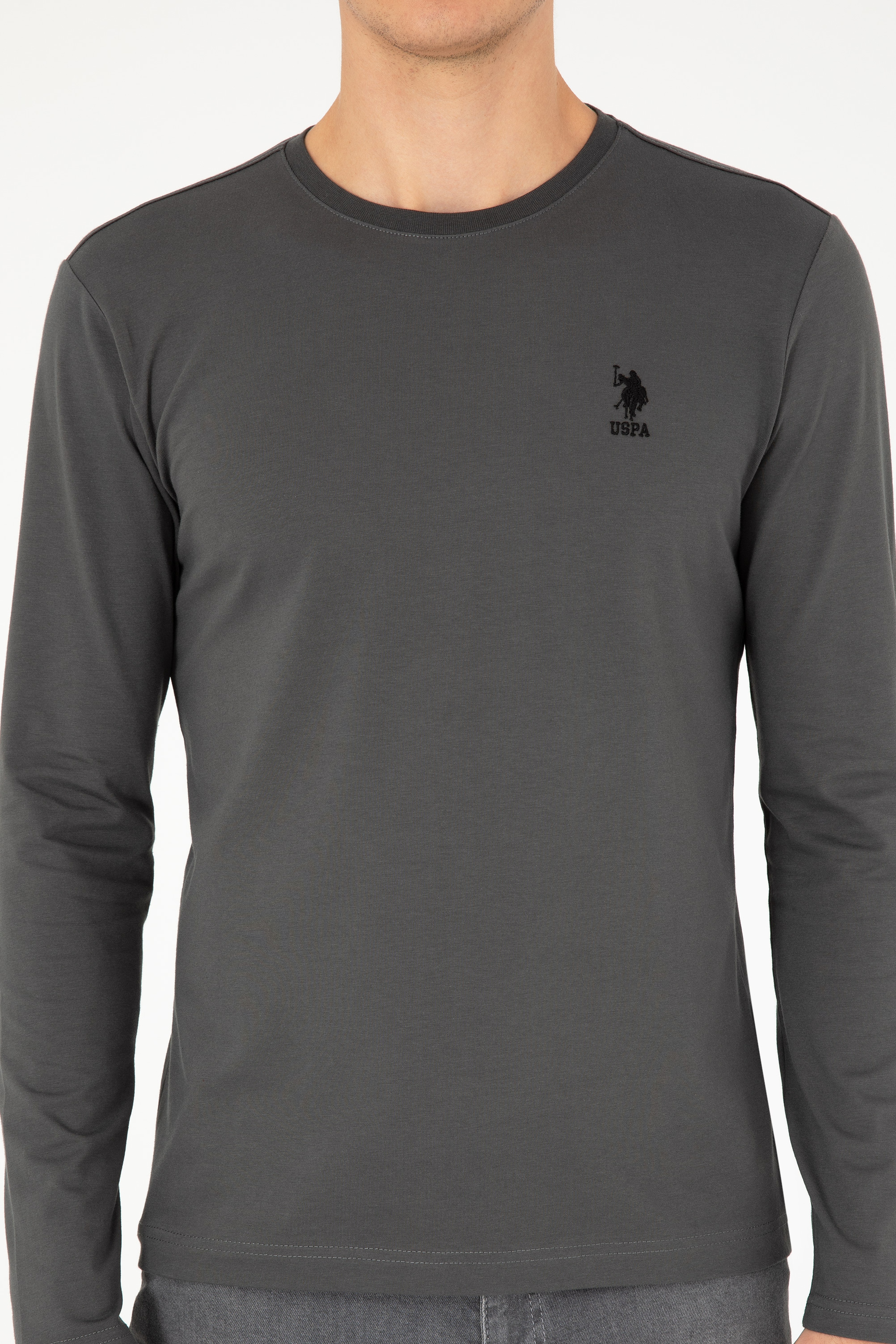 Erkek Antrasit Basic Sweatshirt - Image 6