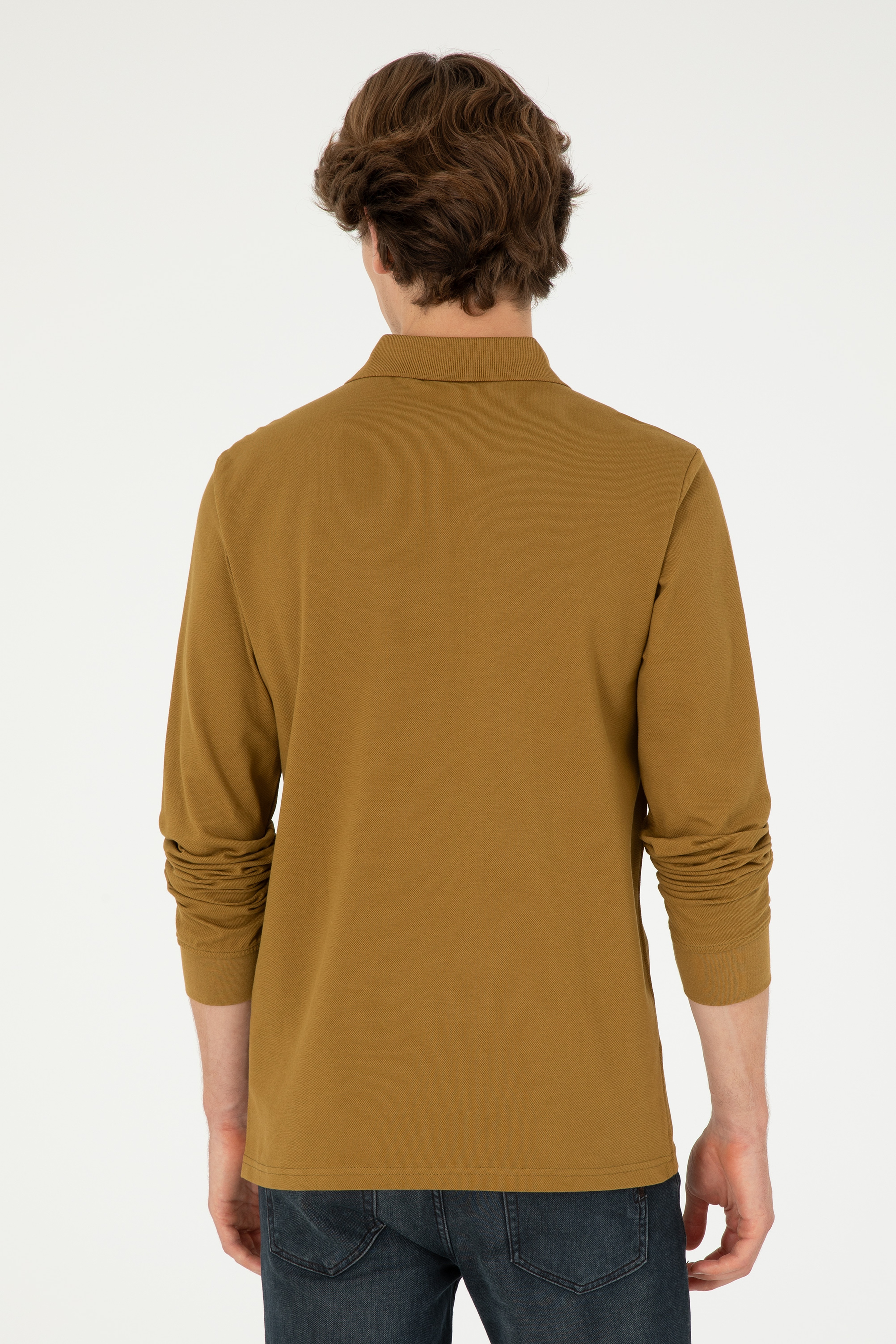 Erkek Açık Haki Basic Sweatshirt