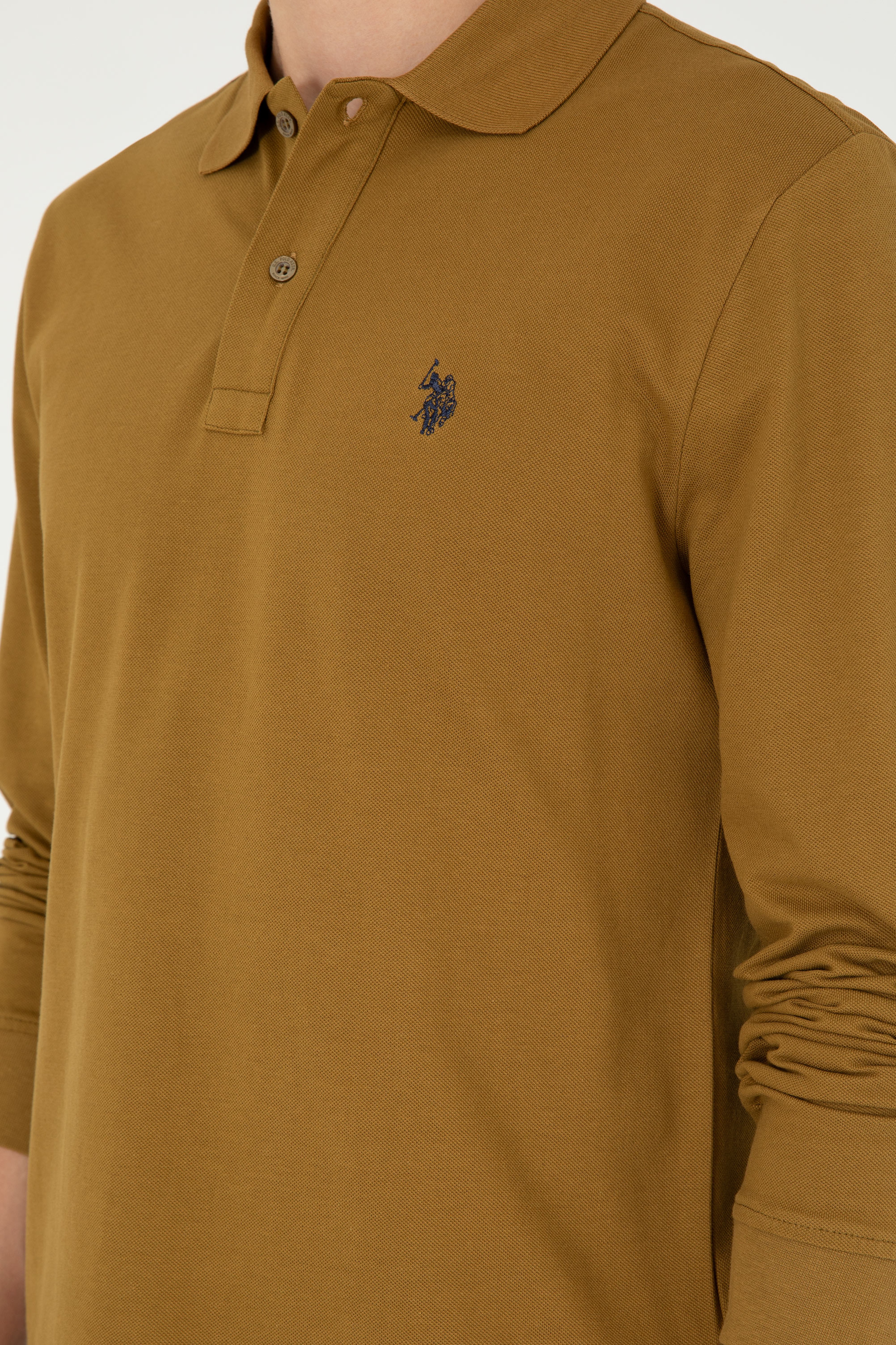 Erkek Açık Haki Basic Sweatshirt - Image 7