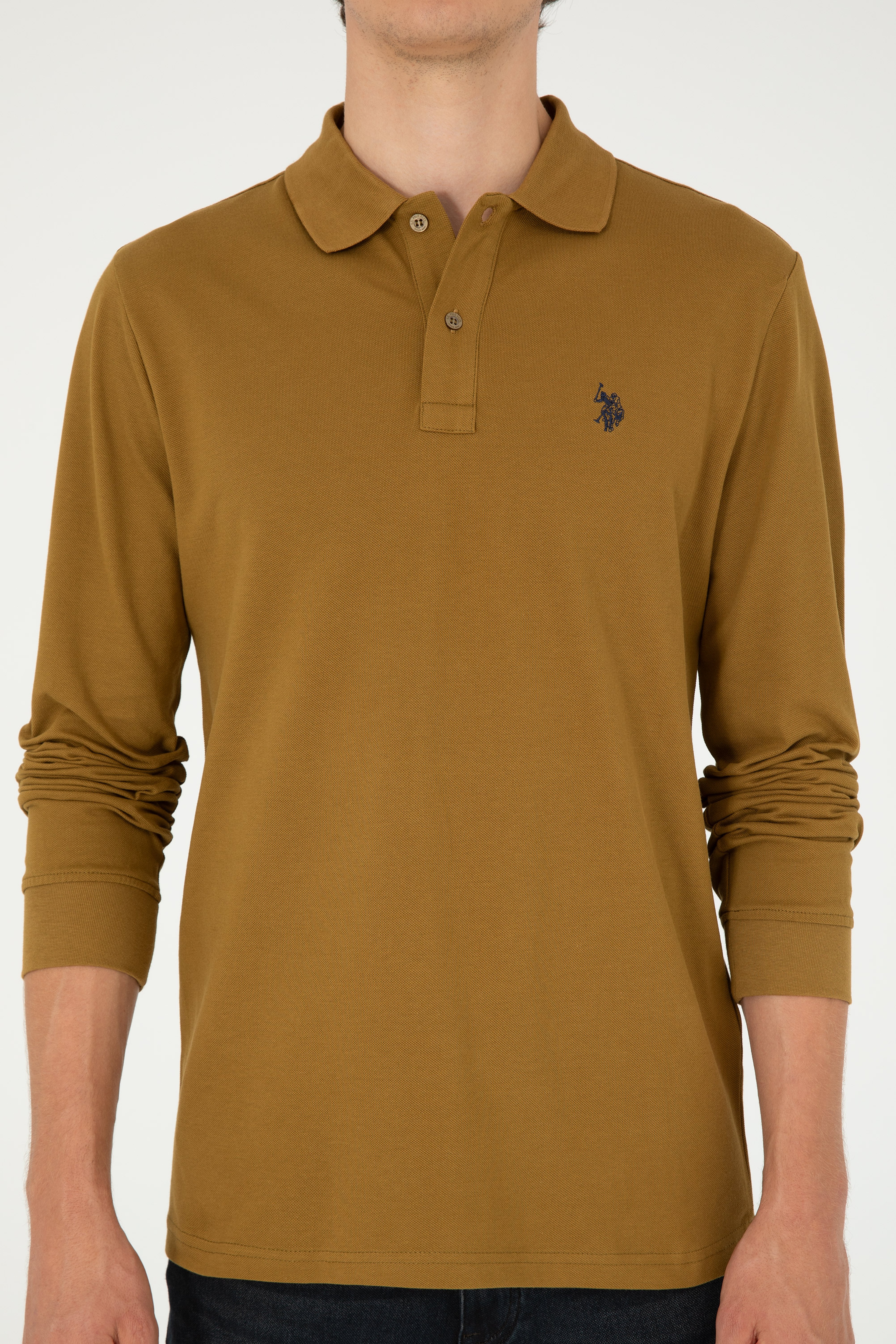 Erkek Açık Haki Basic Sweatshirt - Image 6