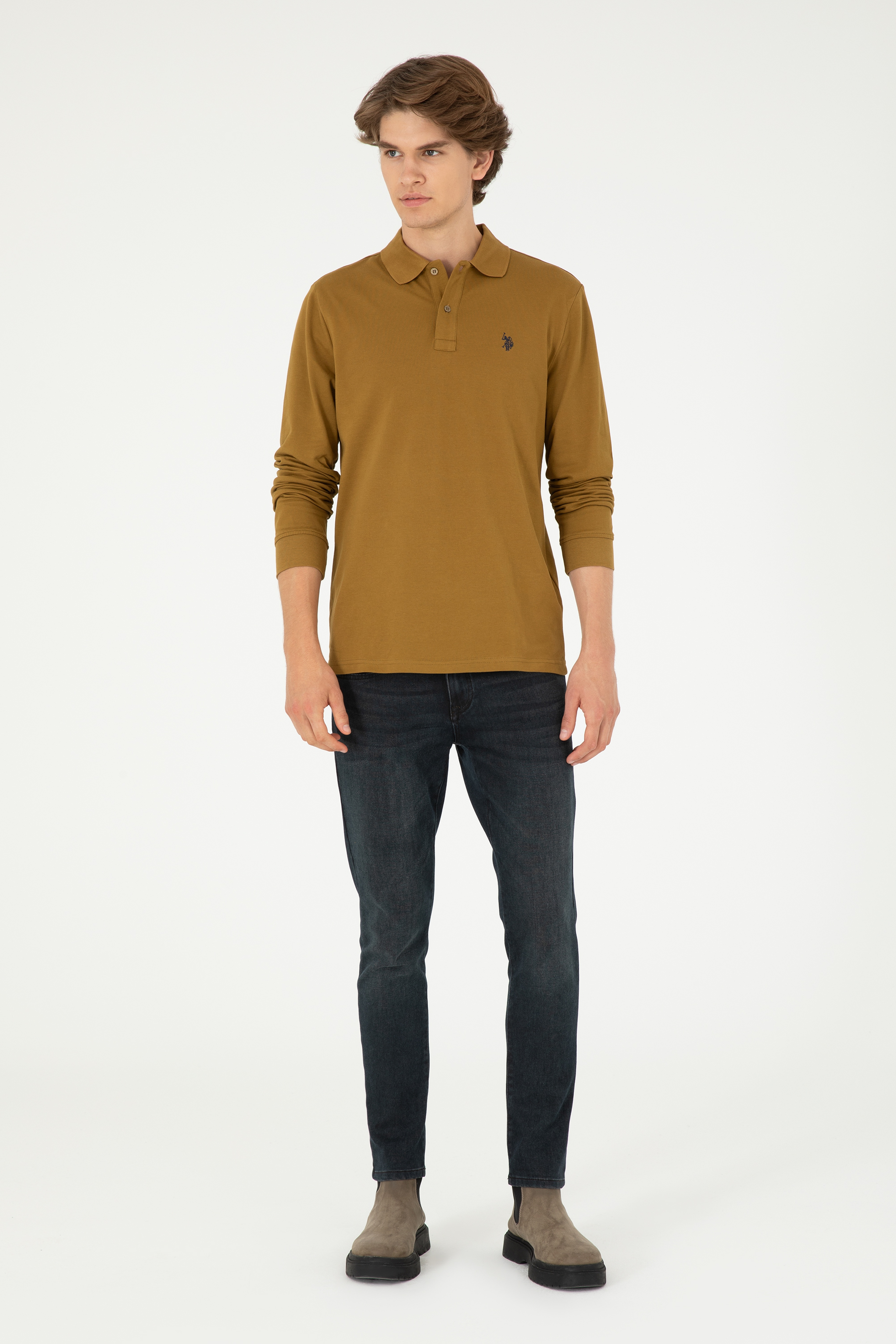 Erkek Açık Haki Basic Sweatshirt - Image 4