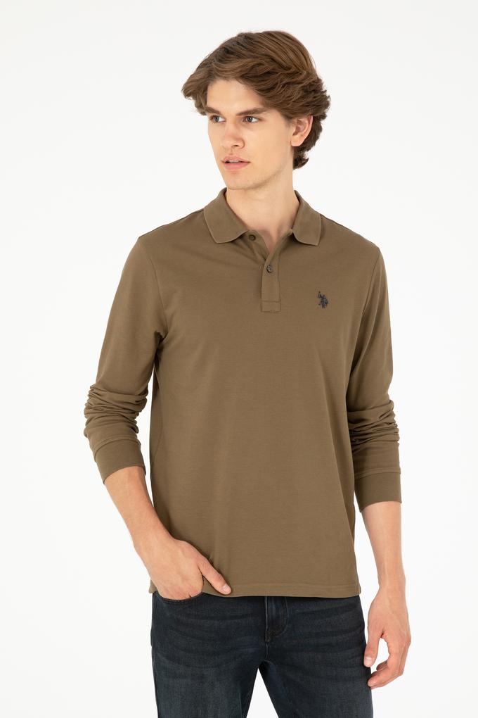 Erkek Haki Basic Sweatshirt