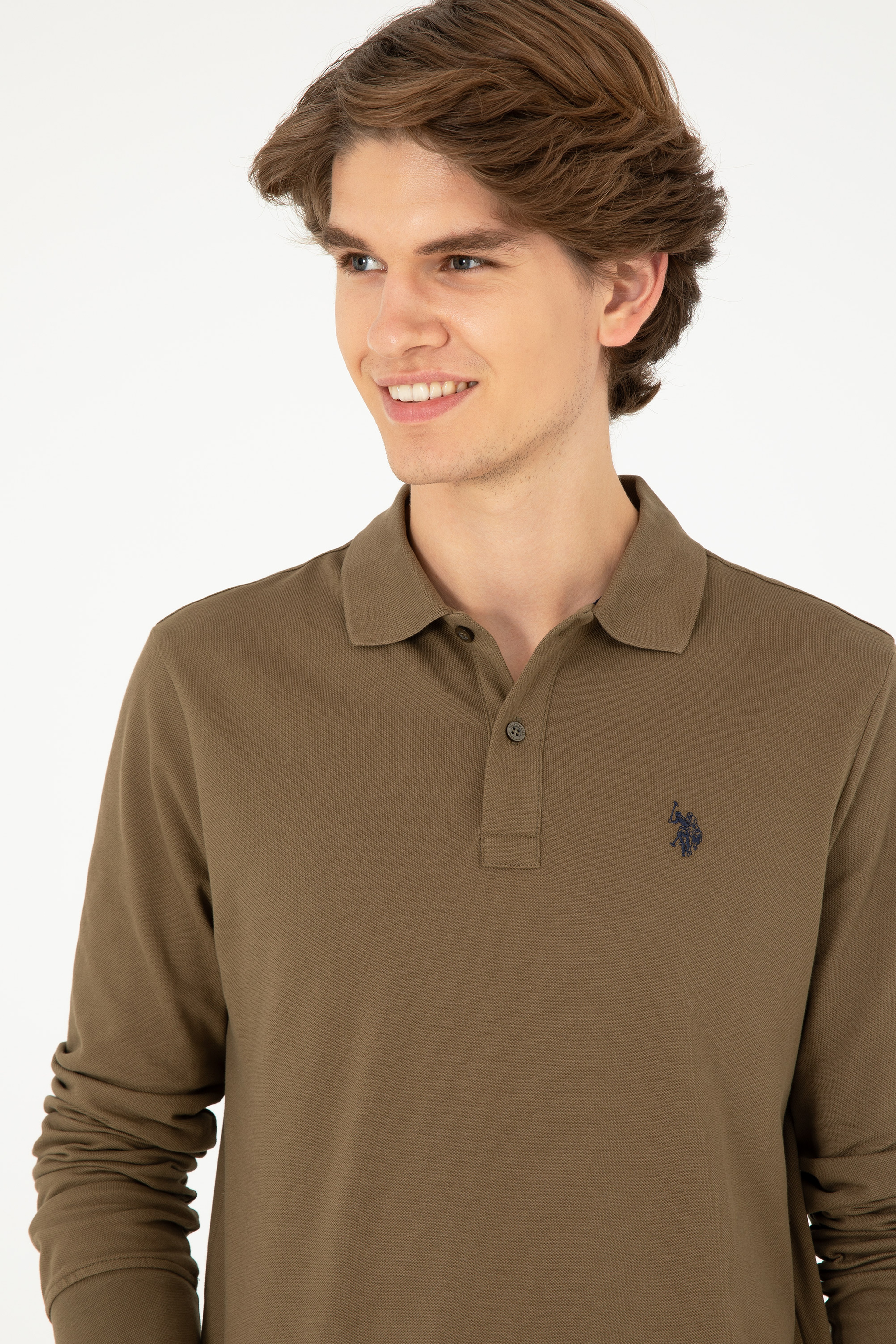 Erkek Haki Basic Sweatshirt