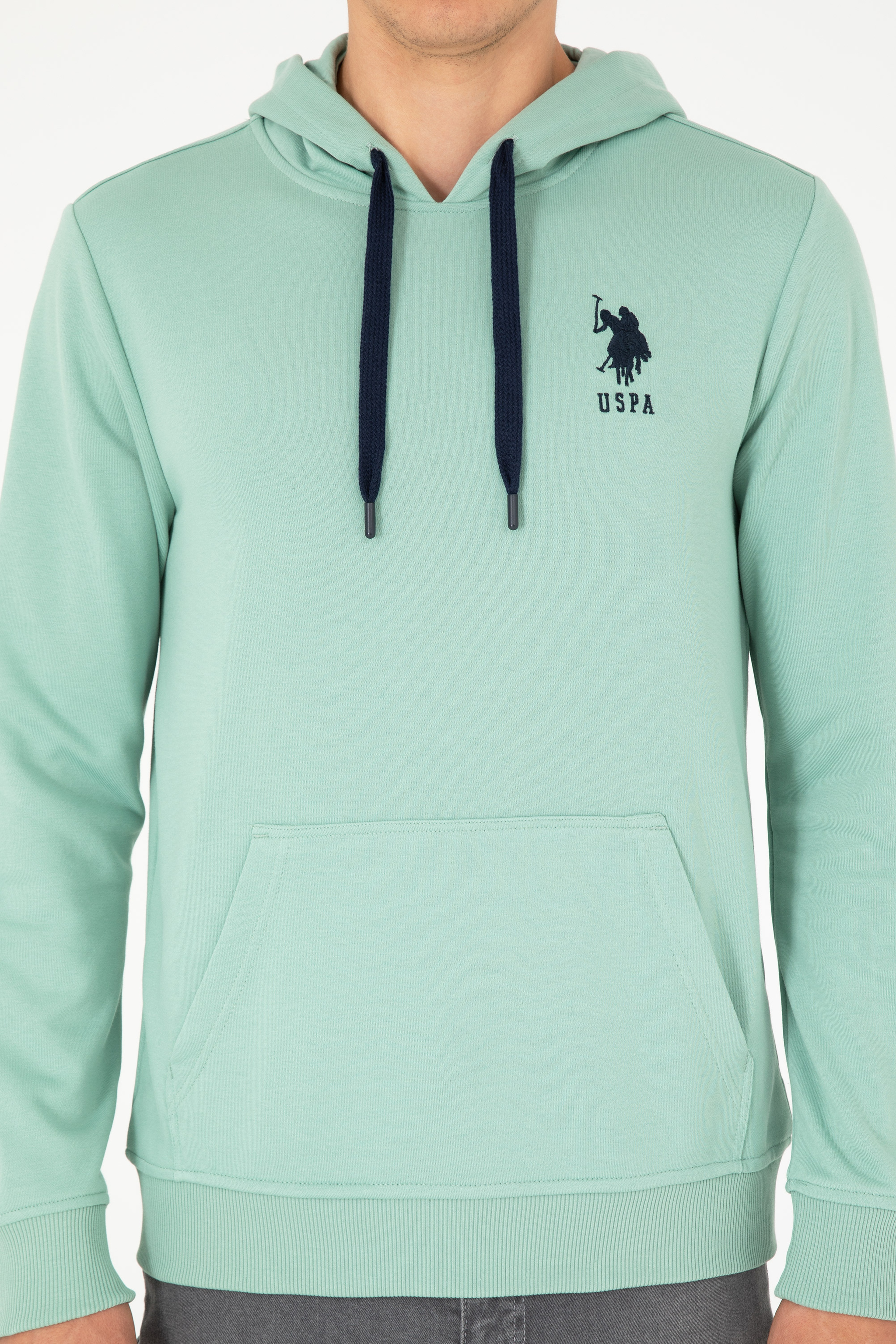 Erkek Su Yeşili Basic Sweatshirt