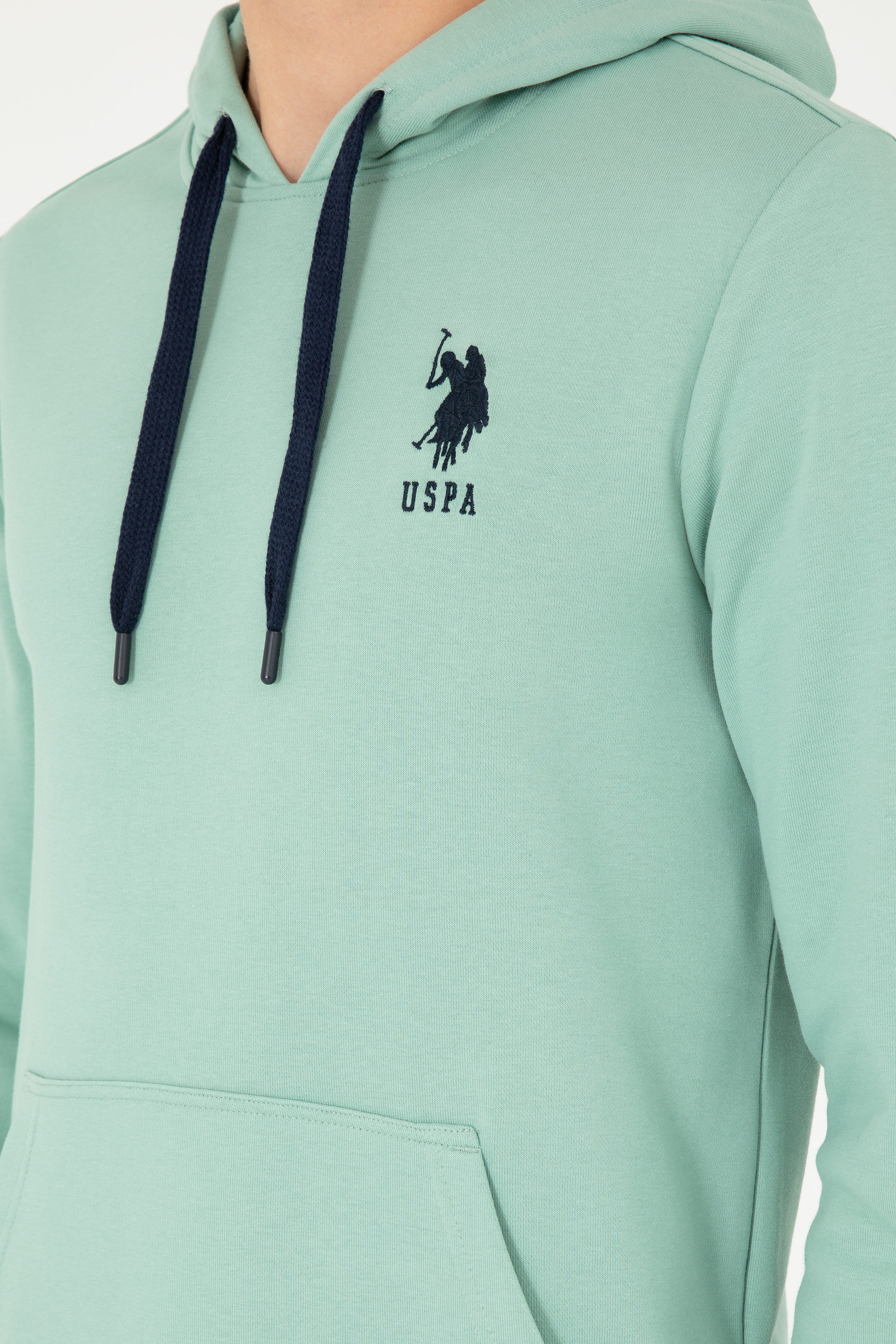 Erkek Su Yeşili Basic Sweatshirt - Image 7