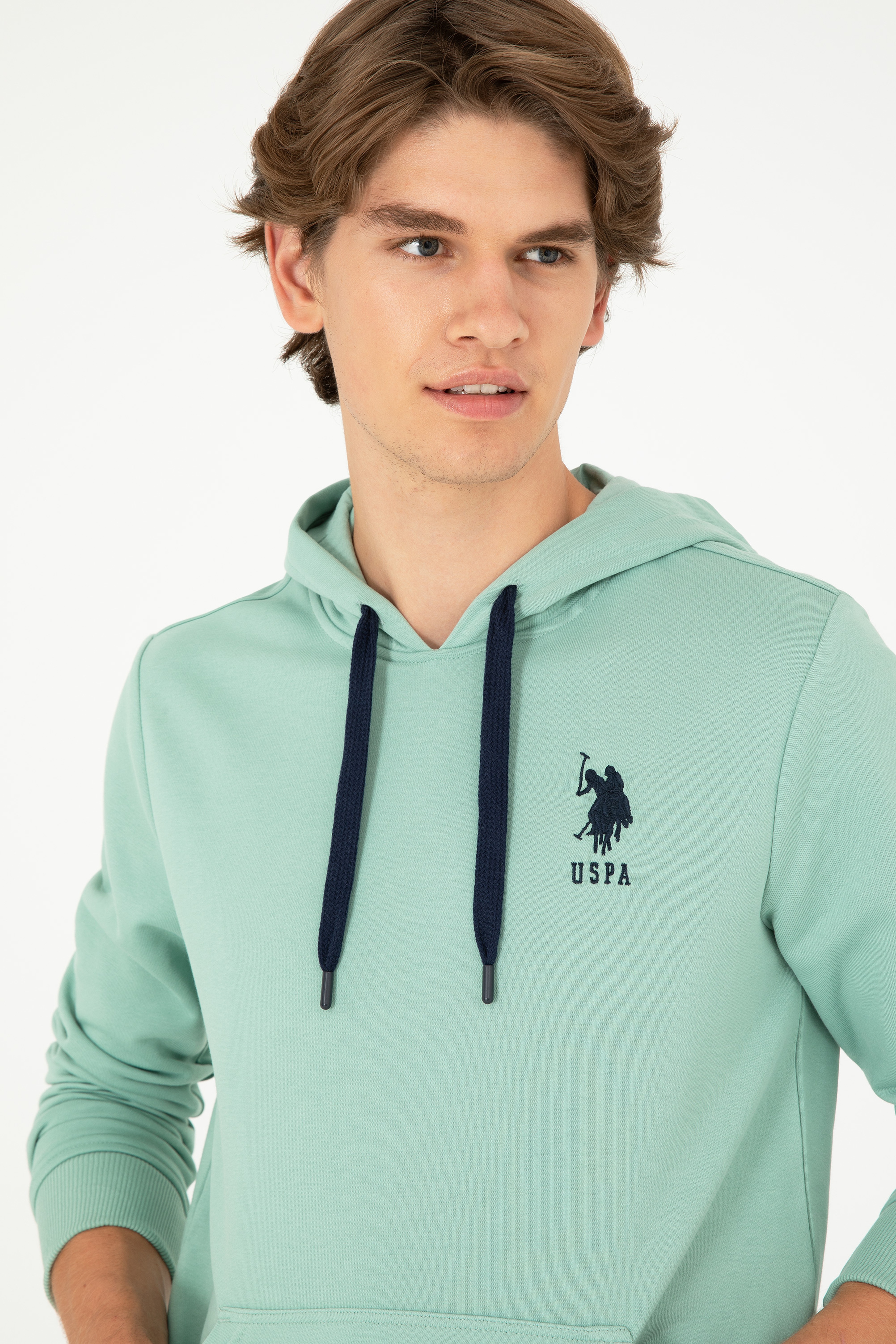 Erkek Su Yeşili Basic Sweatshirt - Image 2