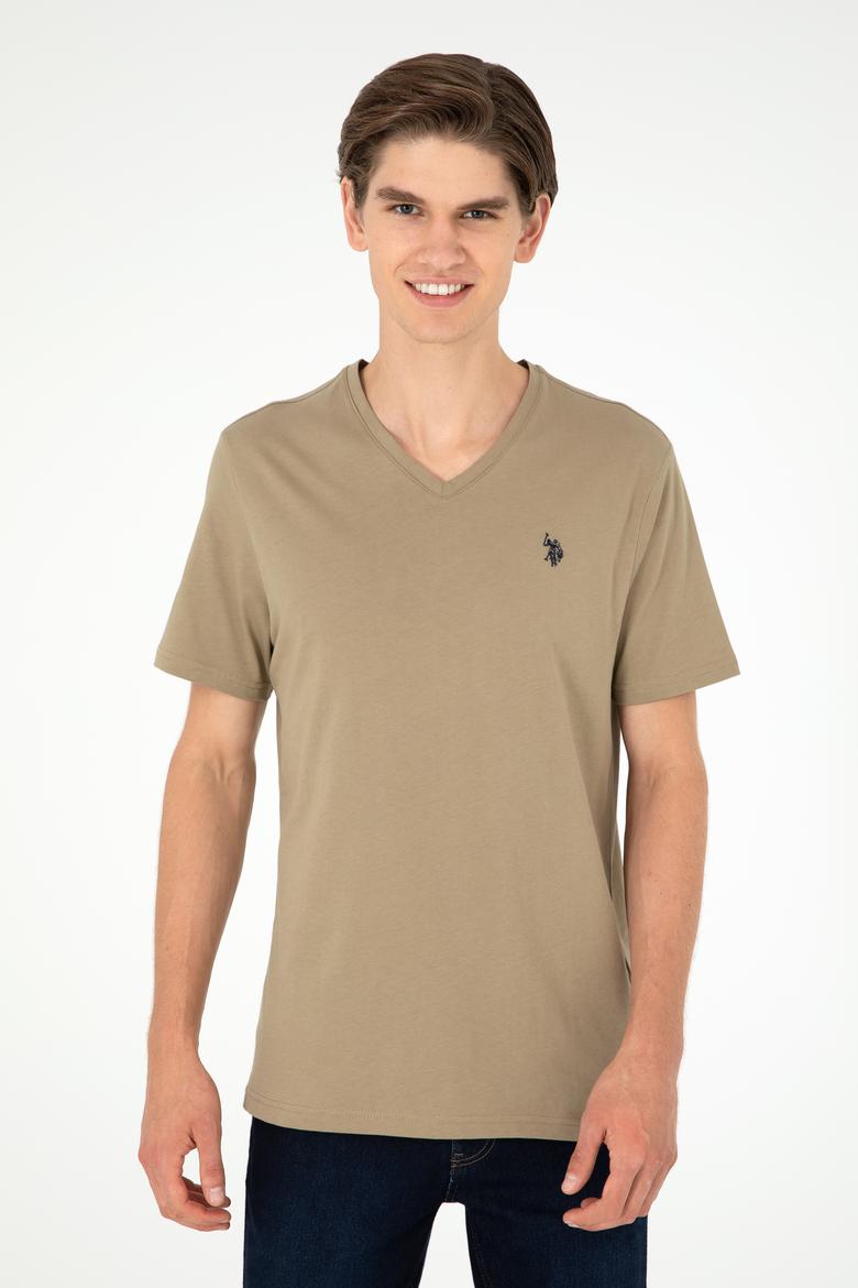 Erkek Haki Basic Tişört - 50279617165
