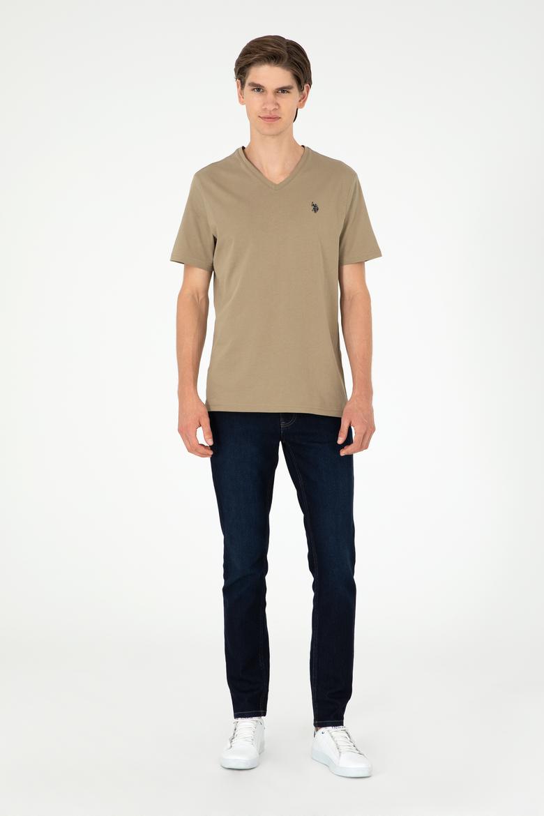 Erkek Haki Basic Tişört - 50279617165