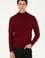 Erkek Slim Fit Yarım Boğazlı Bordo Basic Kazak