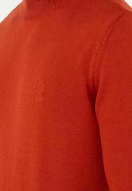 Erkek Slim Fit Yarım Boğazlı Kiremit  Basic Kazak - 50288887073