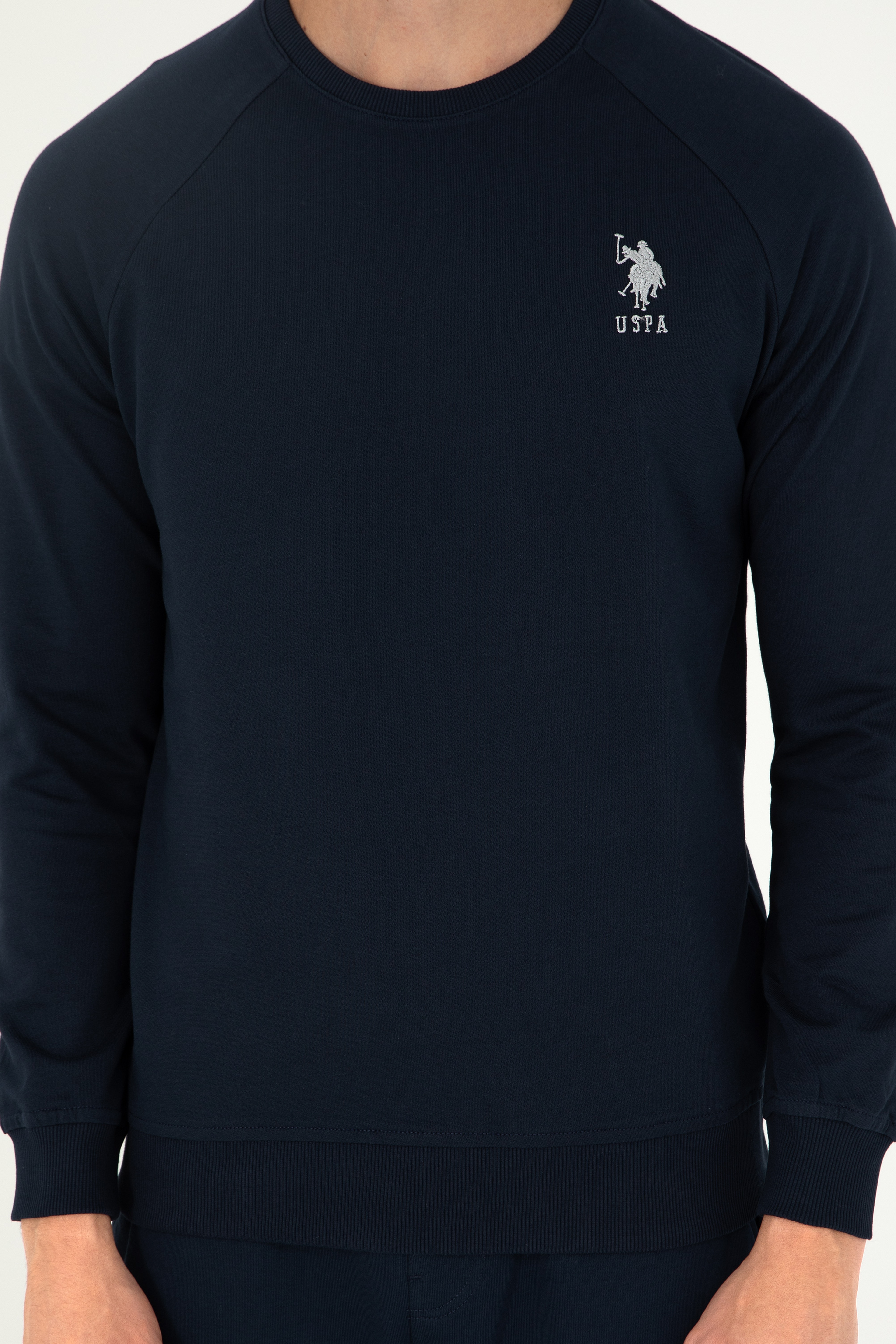 Erkek Lacivert Basic Sweatshirt - Image 6