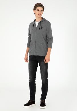 Erkek Antrasit Melanj Örme Hırka - 50295147097