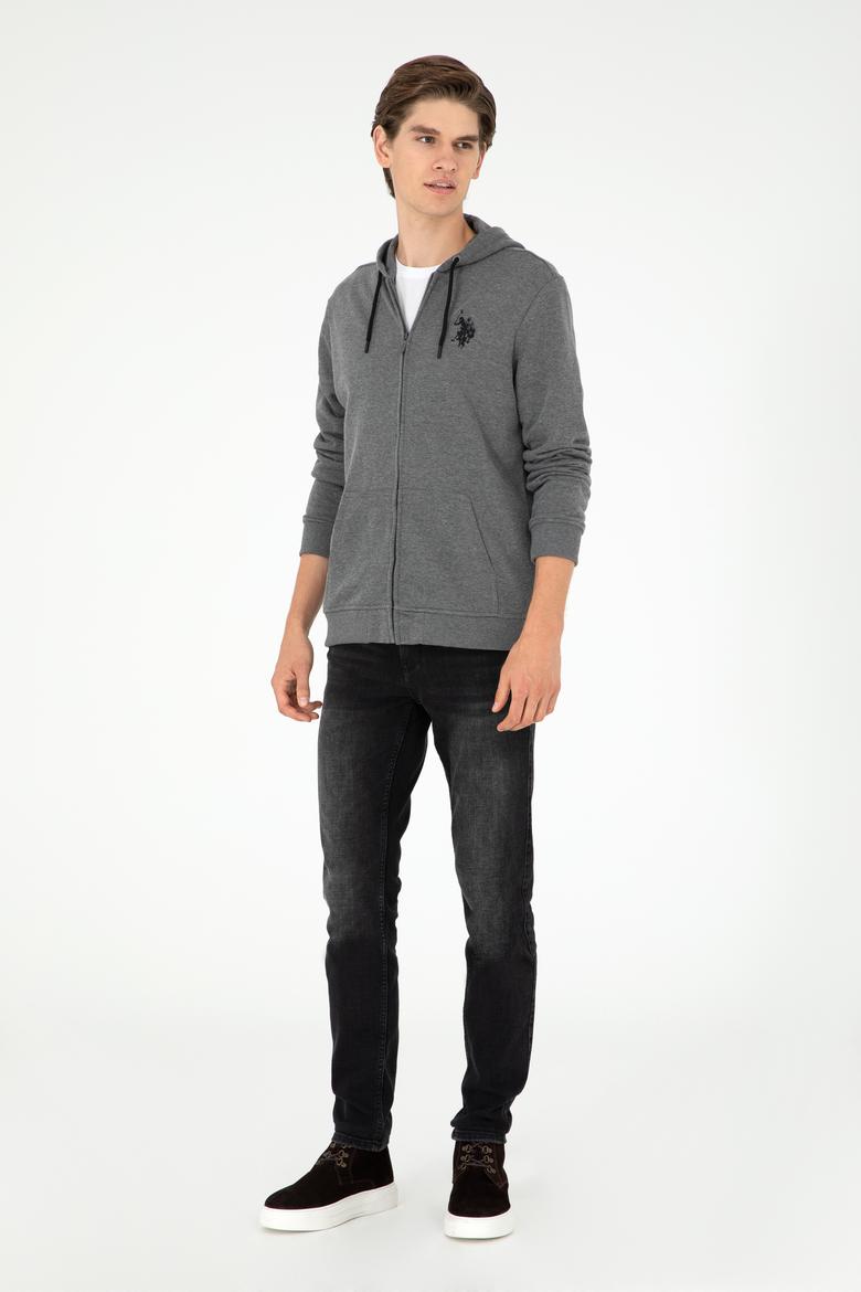 Erkek Antrasit Melanj Örme Hırka - 50295147097