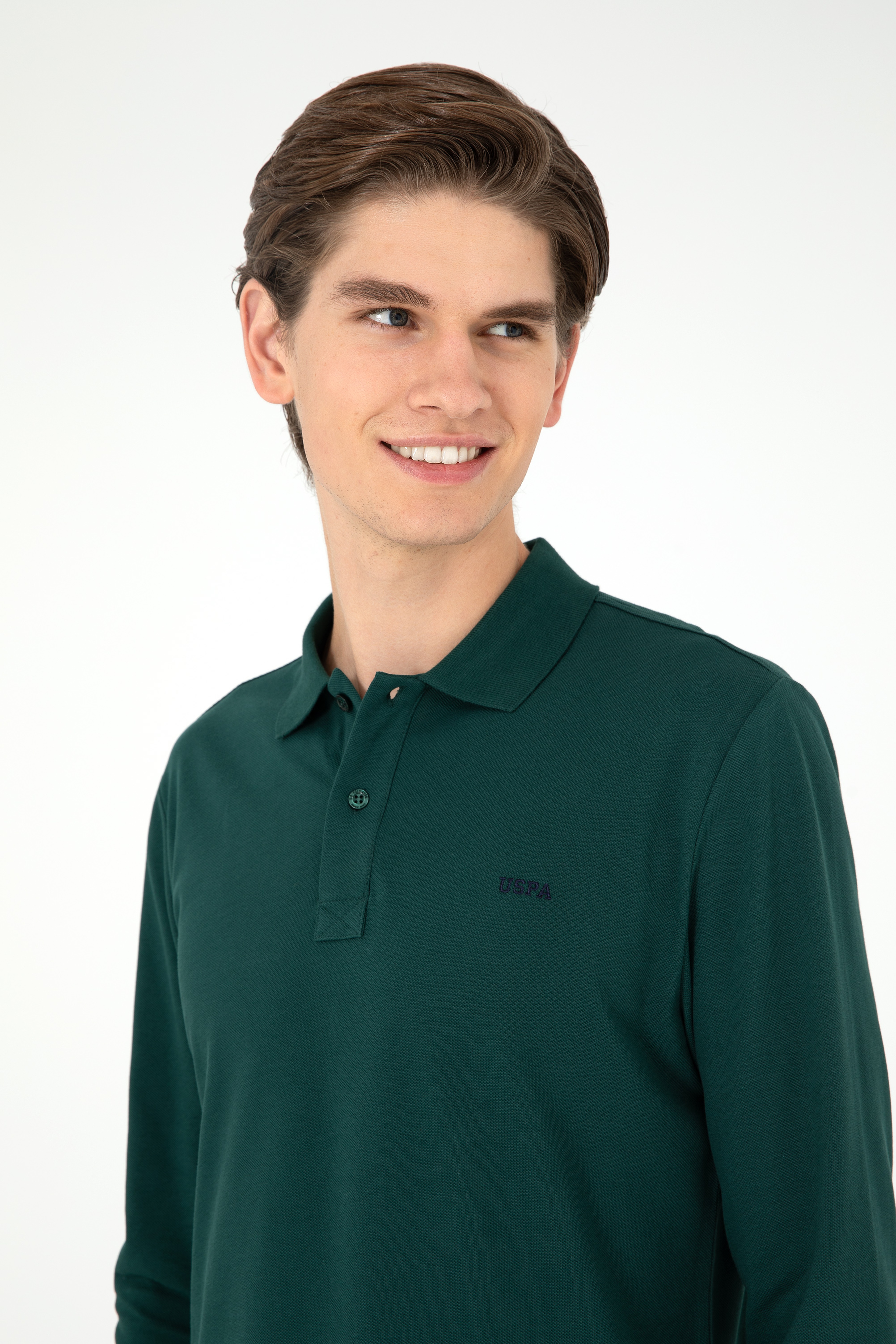 Erkek Koyu Yeşil Basic Sweatshirt - Image 2