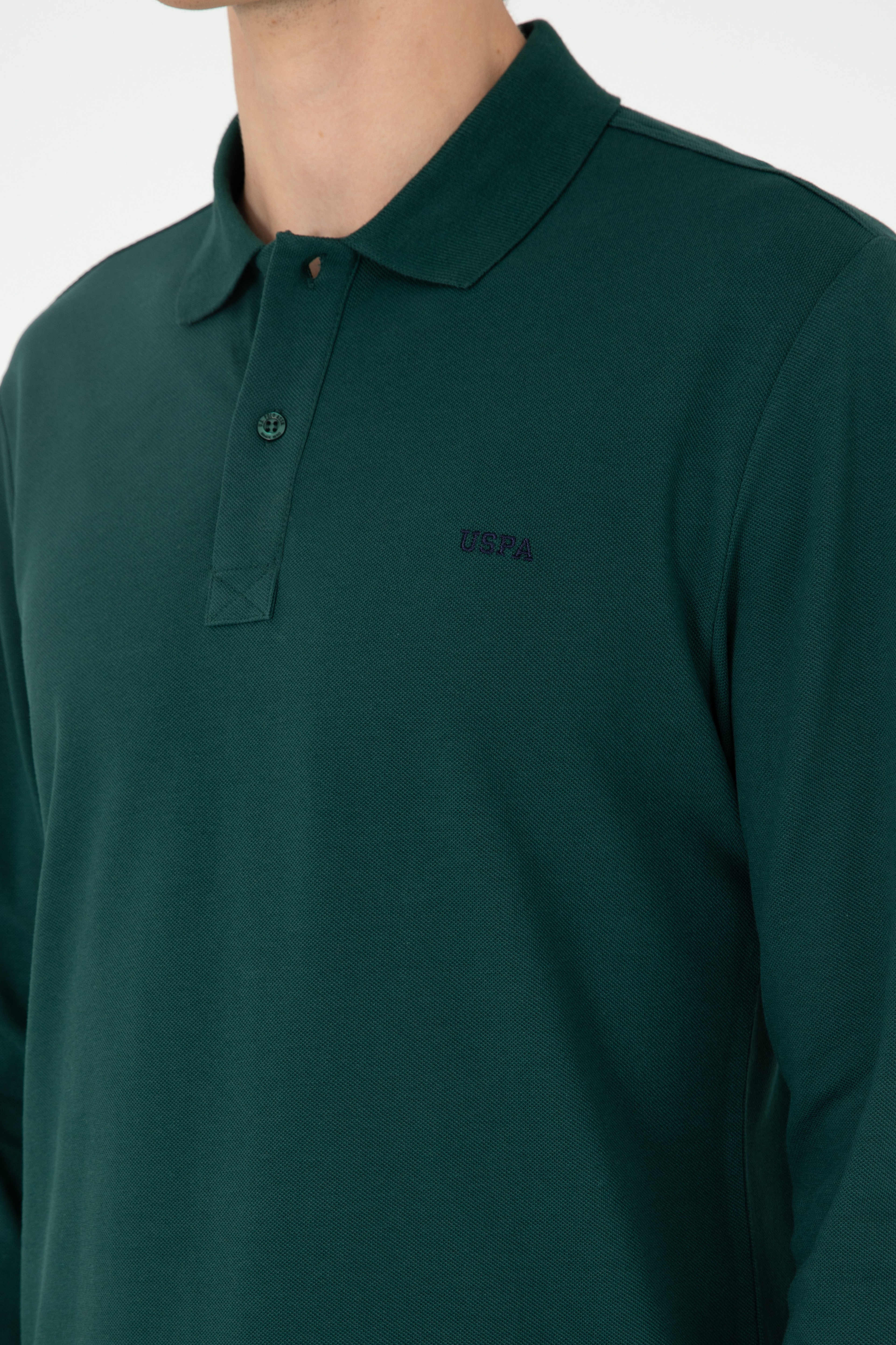 Erkek Koyu Yeşil Basic Sweatshirt - Image 7