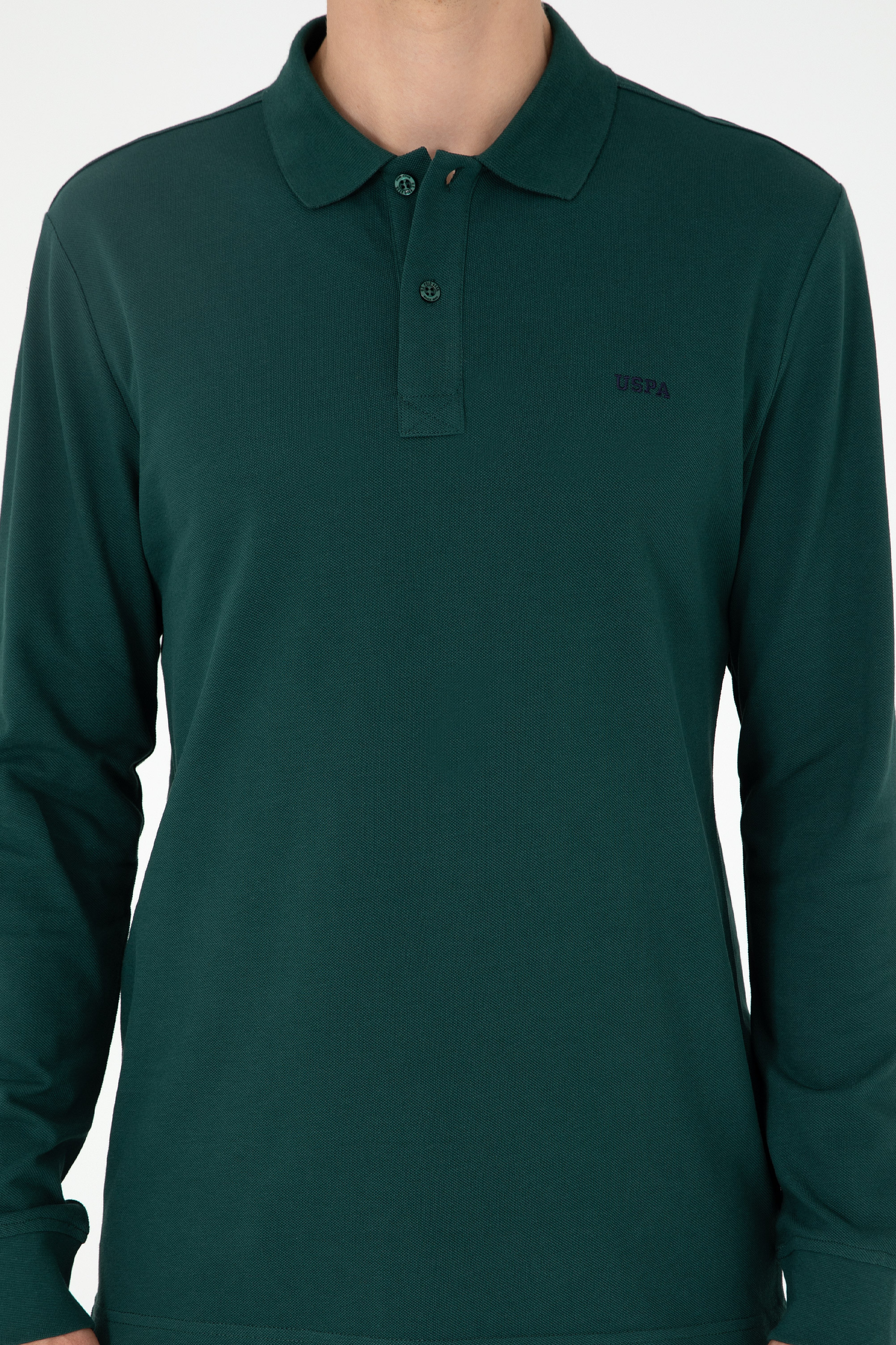 Erkek Koyu Yeşil Basic Sweatshirt - Image 6