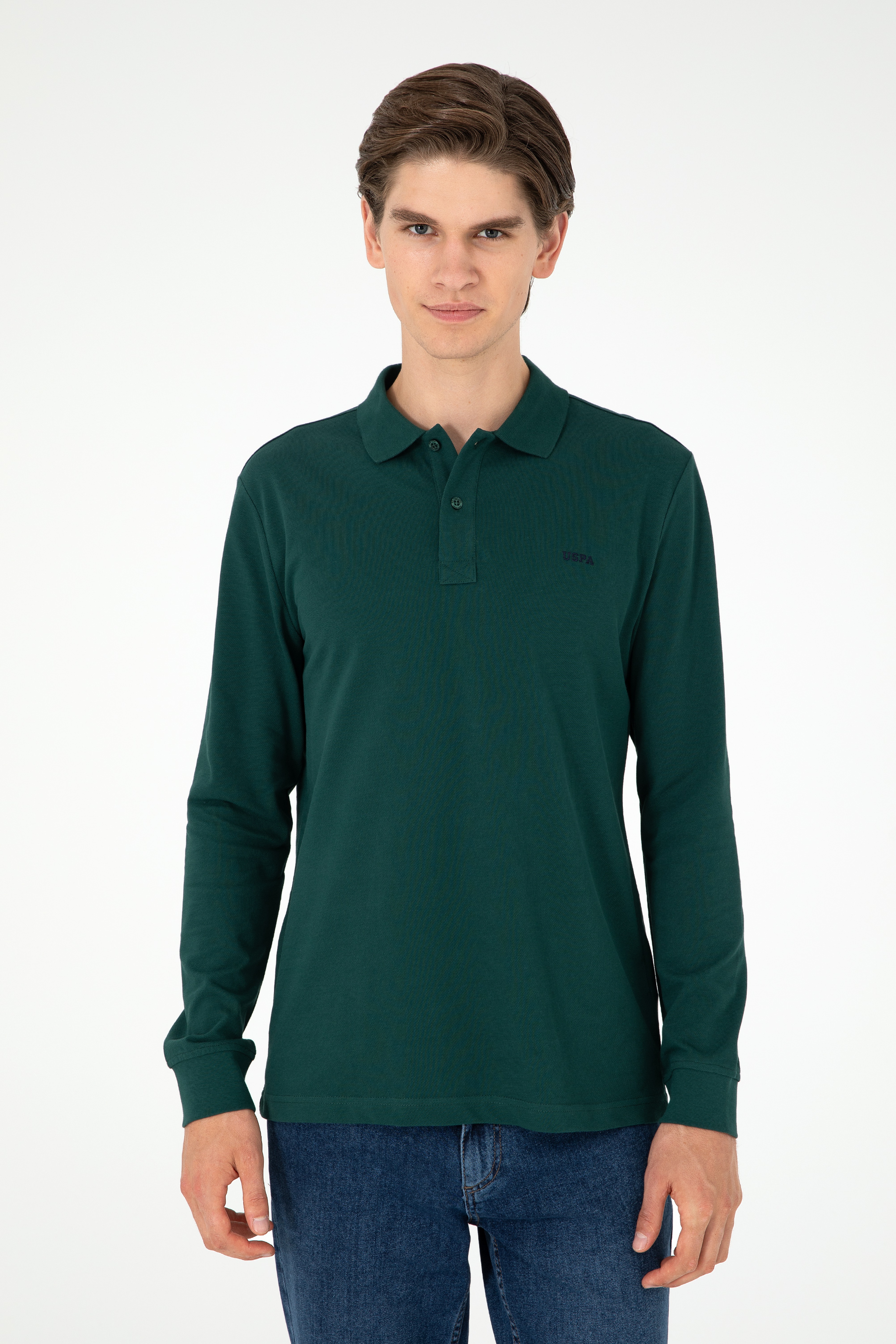 Erkek Koyu Yeşil Basic Sweatshirt - Image 3