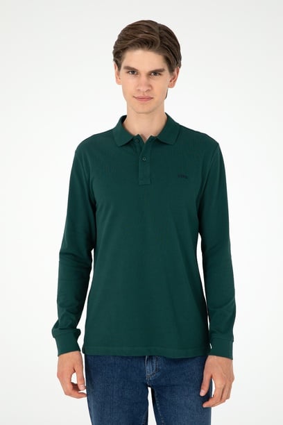 Erkek Koyu Yeşil Basic Sweatshirt