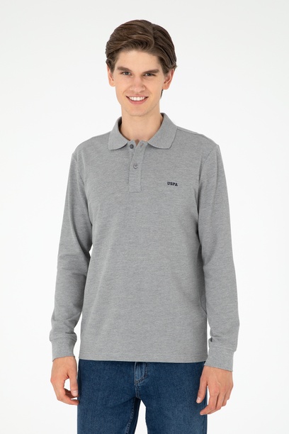 Erkek Gri Melanj Basic Sweatshirt