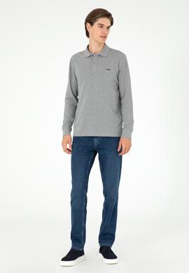 Erkek Gri Melanj Basic Sweatshirt - 50295169126