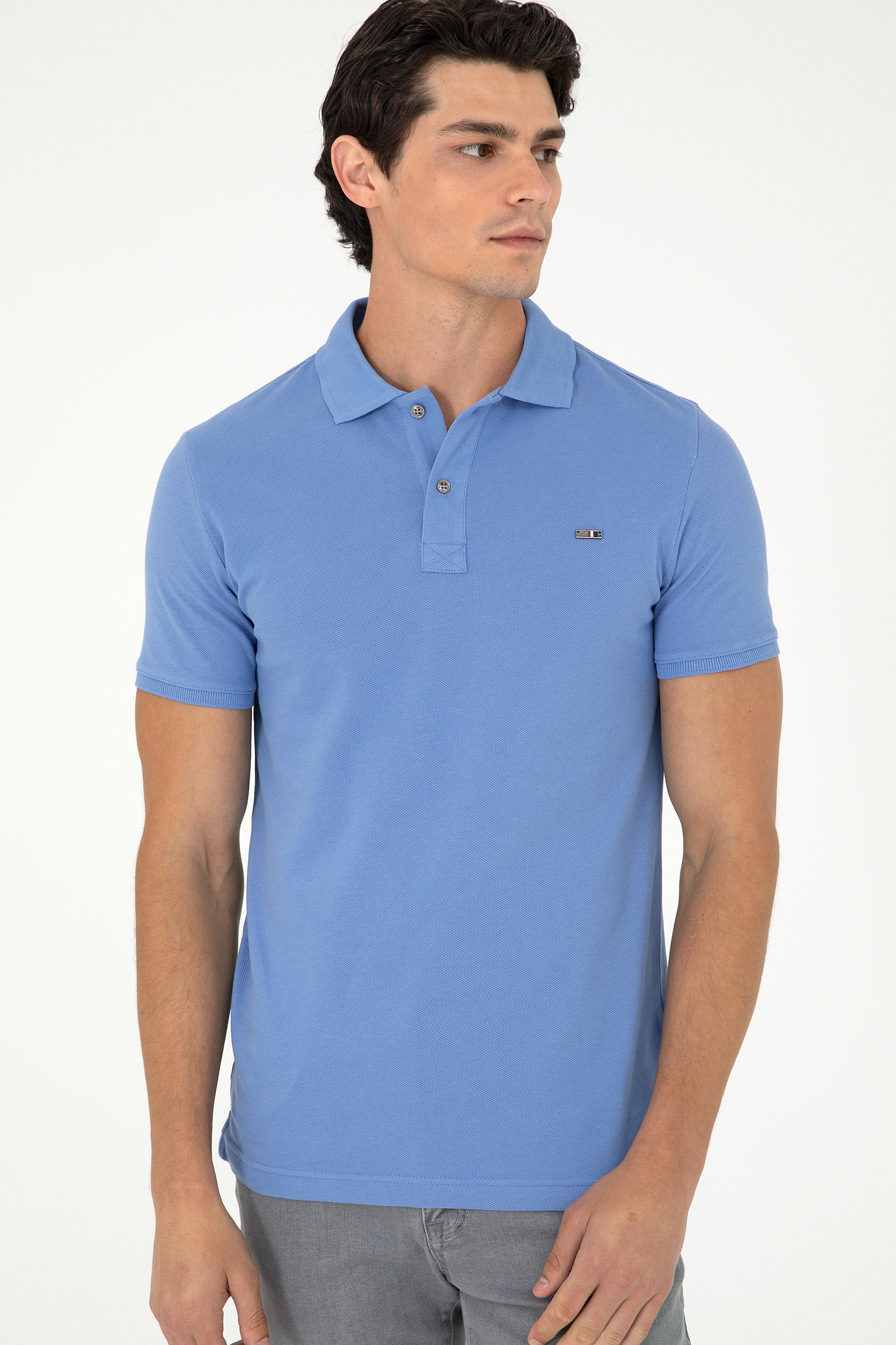 Erkek Saks Basic Tişört - Image 3
