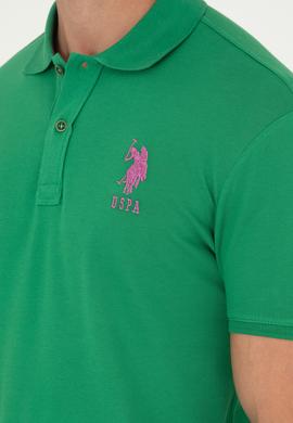 Erkek Slim Fit Polo Yaka Yeşil Basic Tişört - 50279568049