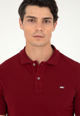 Erkek Bordo Basic Tişört - 50279610036