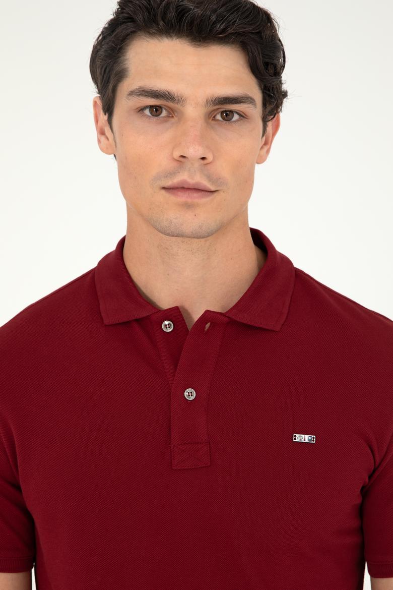 Erkek Bordo Basic Tişört - 50279610036