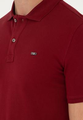 Erkek Bordo Basic Tişört - 50279610036