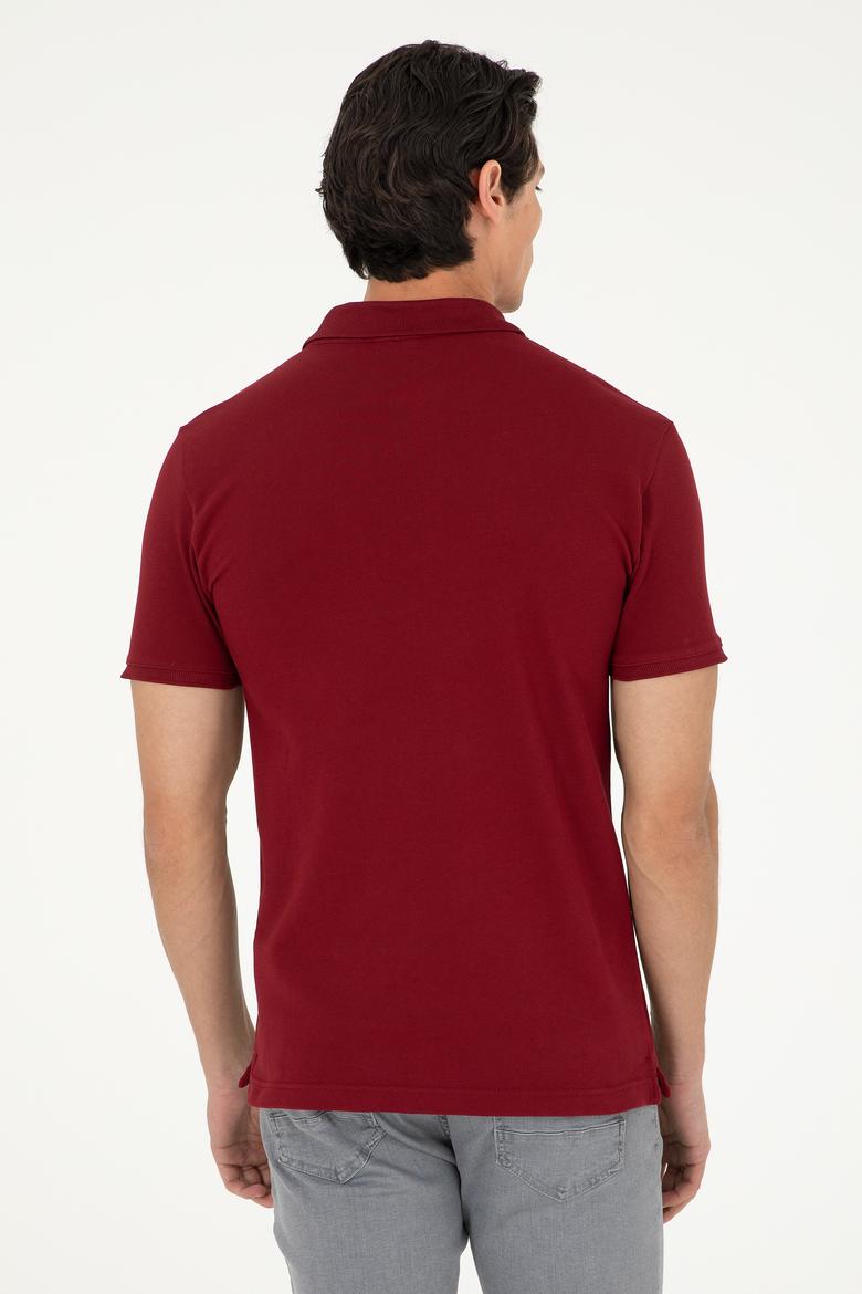 Erkek Bordo Basic Tişört - 50279610036