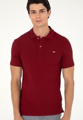 Erkek Bordo Basic Tişört - 50279610036