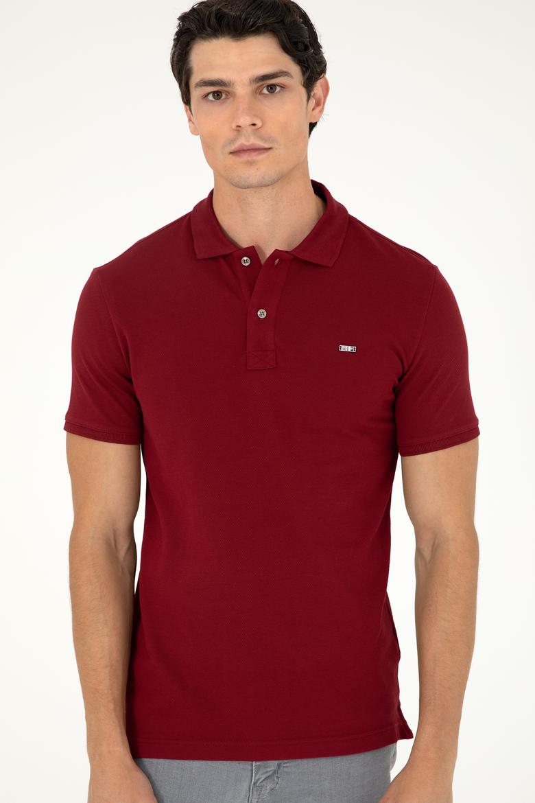 Erkek Bordo Basic Tişört - 50279610036