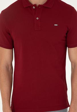 Erkek Bordo Basic Tişört - 50279610036
