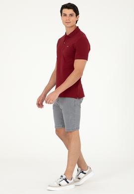 Erkek Bordo Basic Tişört - 50279610036