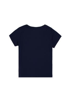 Kız Çocuk Lacivert Bisiklet Yaka Basic Tişört - 50288500009