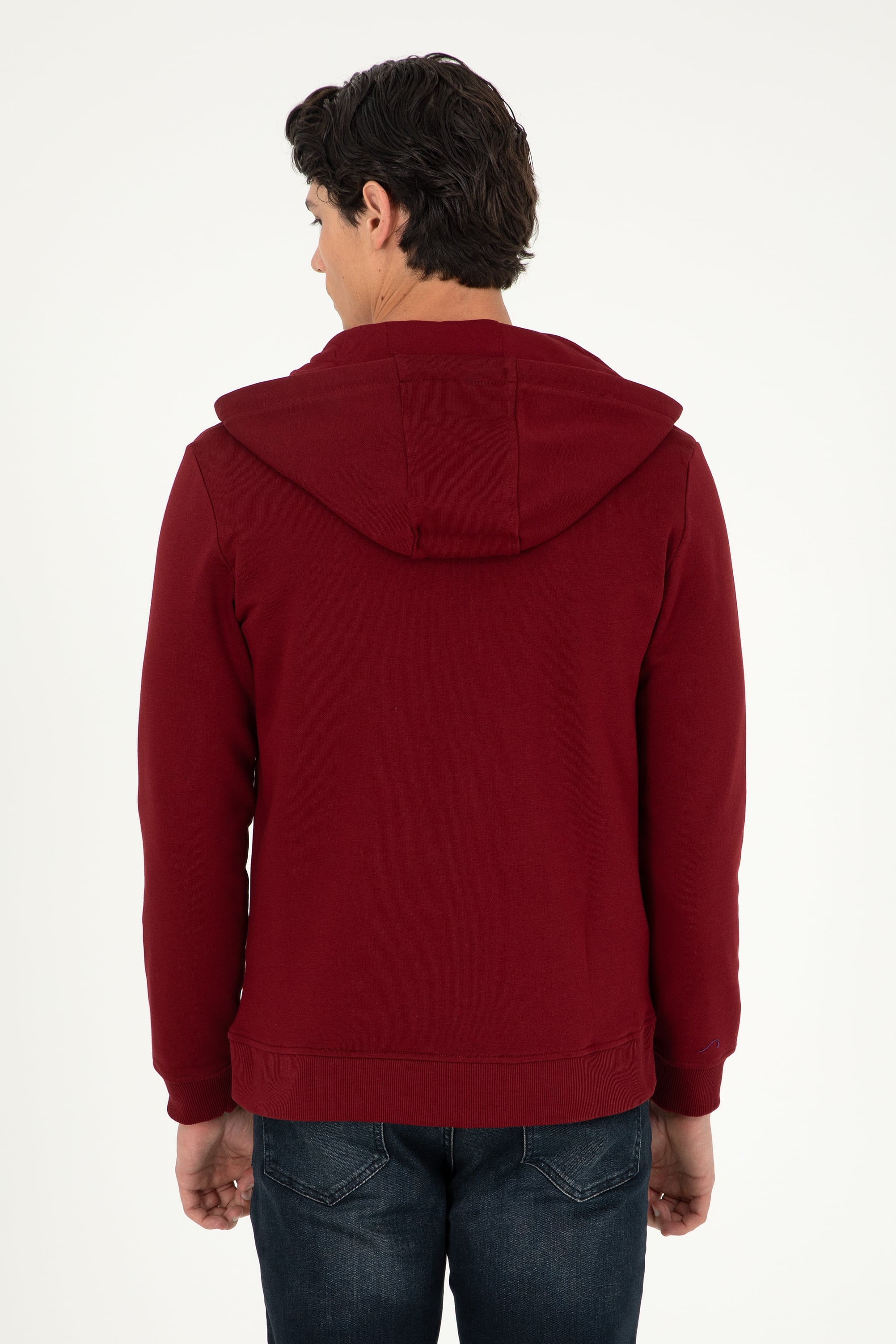 Erkek Bordo Örme Hırka - Image 5