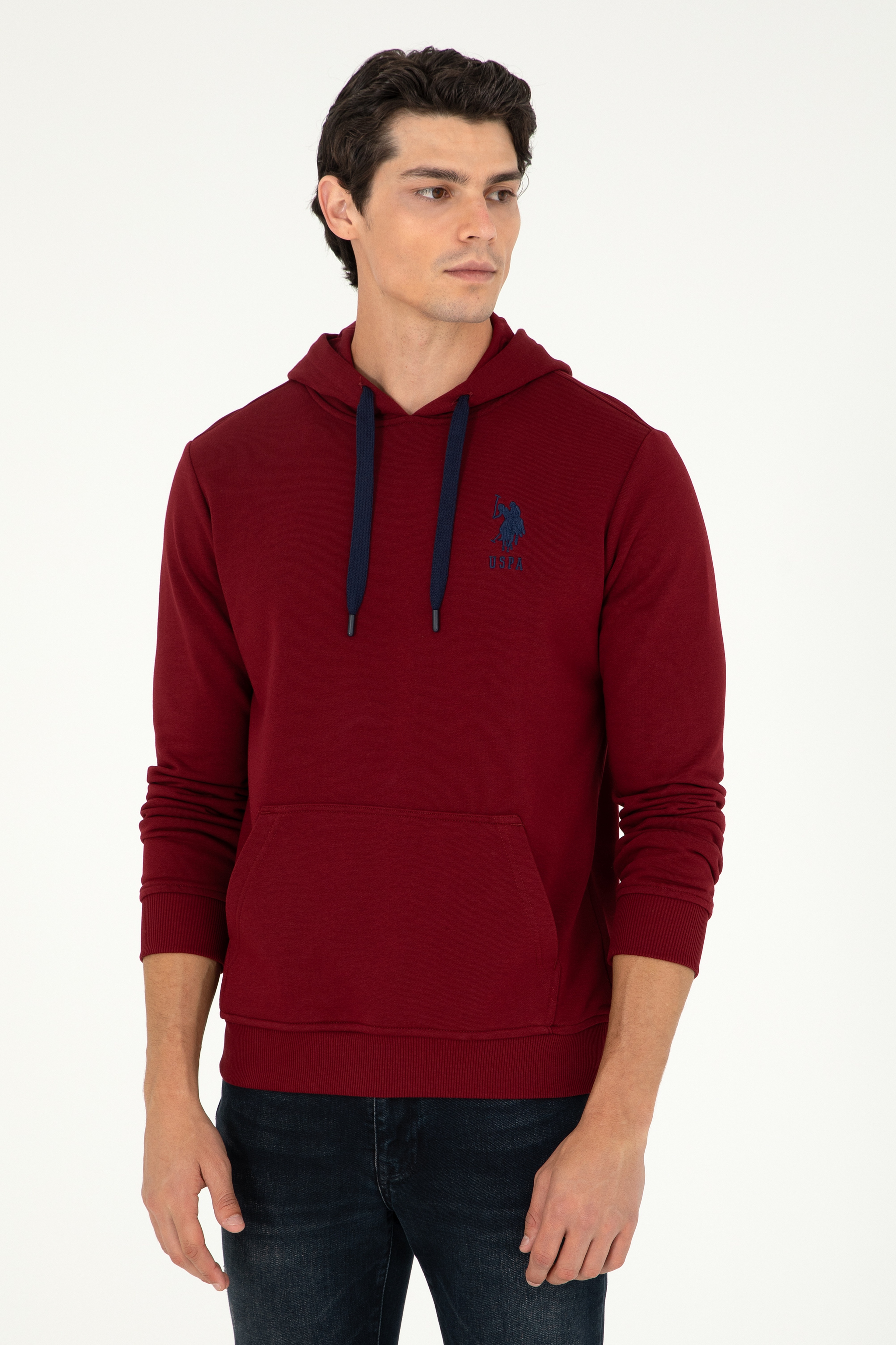 Erkek Bordo Basic Sweatshirt - Image 1