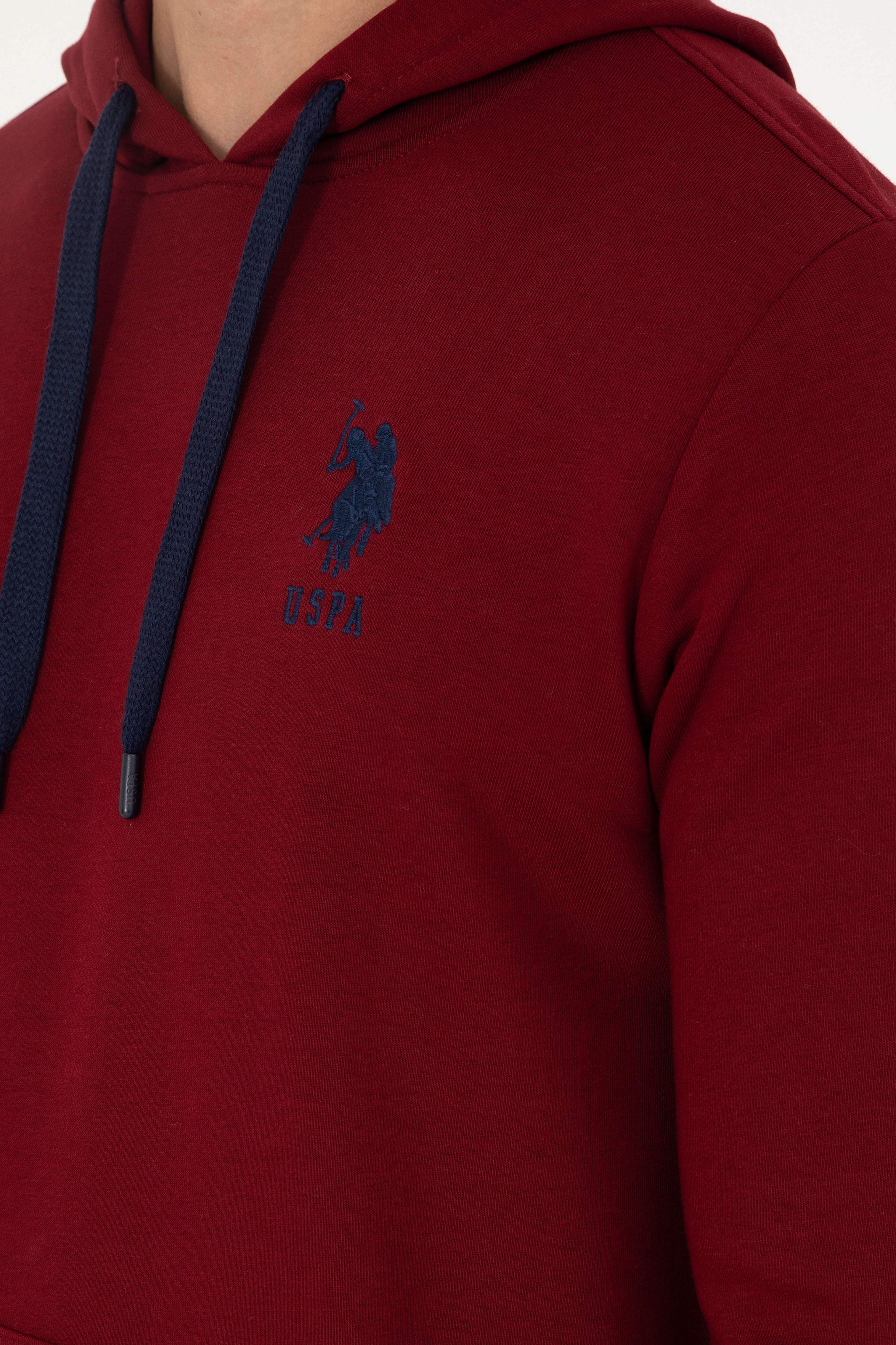 Erkek Bordo Basic Sweatshirt - Image 7