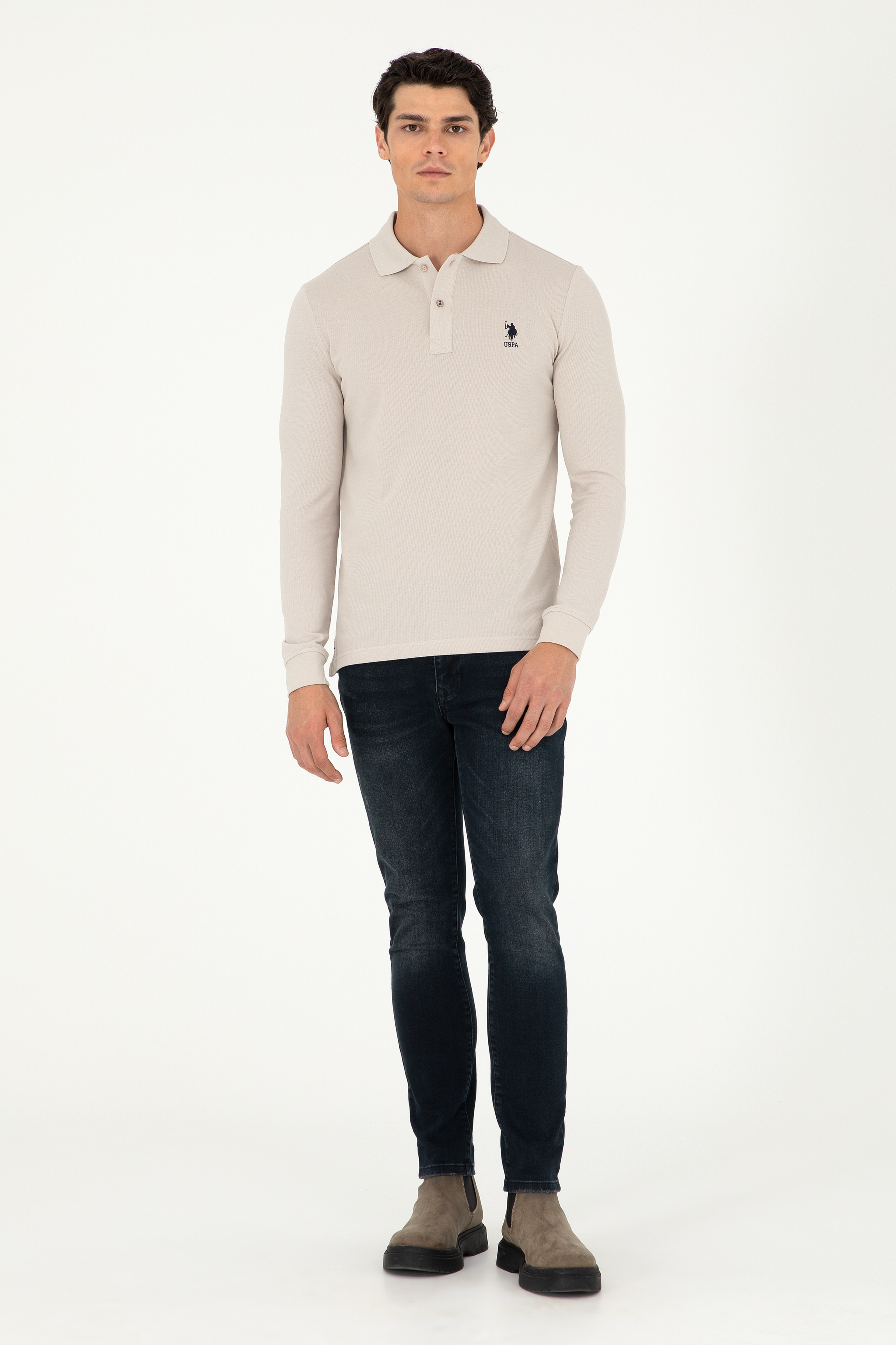Erkek Taş Basic Sweatshirt - Image 4